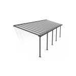 Penutup Patio Olympia 3 x 9,71 Transparan - Polikarbonat - L980 x W300 x H305 cm - Abu-abu