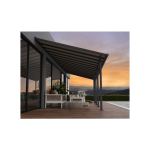 Penutup Patio Olympia 3 x 9,71 Transparan - Polikarbonat - L980 x W300 x H305 cm - Abu-abu