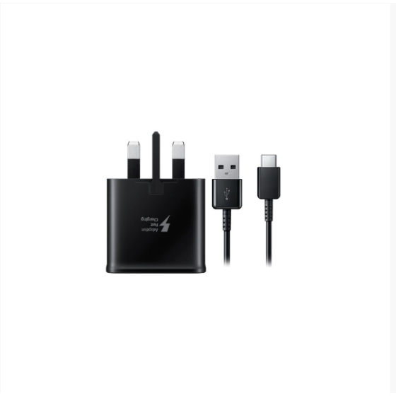Charger USB Samsung 15W Super Fast Resmi dan Kabel USB-C - Hitam