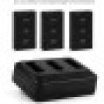 Parrot MiniDrones Charger Hub + 3 Paket Baterai 3.7V 600mAh untuk Jumping Sumo, Rolling Spider, Swing Mambo, Airborne, Baterai Hydrofoil