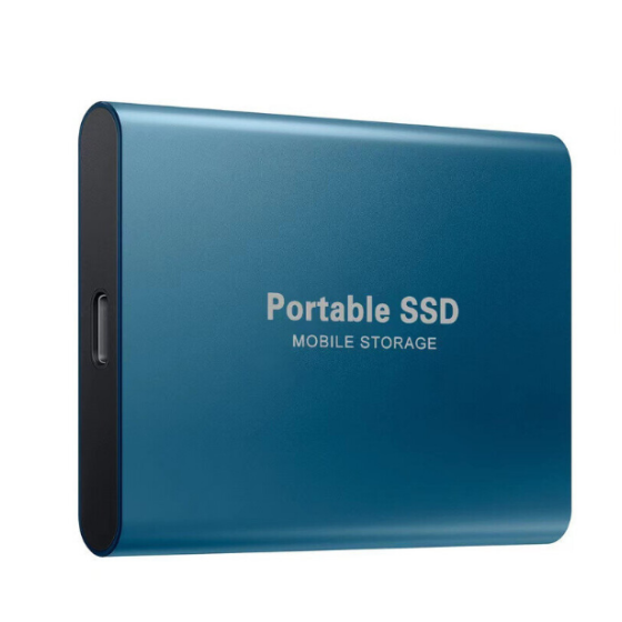 (20TB, biru) Hard Drive Eksternal Portable Tahan Guncangan Mobile SSD