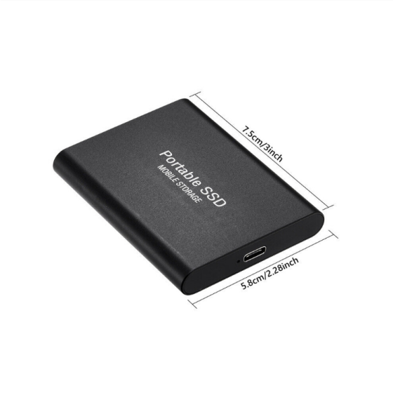 (10TB, hitam) Hard Drive Eksternal Portable Tahan Guncangan Mobile SSD