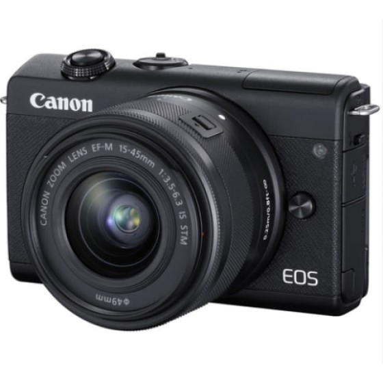 CANON EOS M200 Hitam KIT EF-M 15-45mm F3.5-6.3 IS STM Hitam