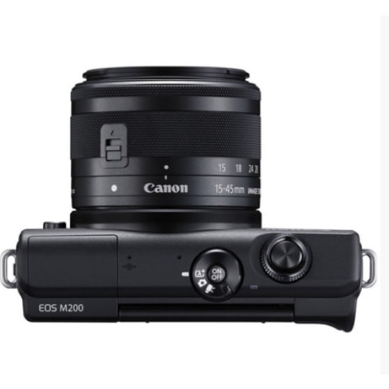 CANON EOS M200 Hitam KIT EF-M 15-45mm F3.5-6.3 IS STM Hitam