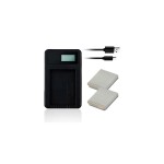 Charger & 2X Batteries for Canon IXUS 115 HS, 117 HS, 120 IS, 130, 220 HS, 230 HS, 255 HS