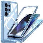 (Blue) Magnetic Case for Samsung Galaxy S25 Ultra Compatible with MagSafe - Drop and Crash Proof, Fully Transparent, 360° All-Inclusive PET Protective Film