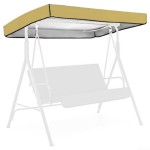 Kanopi pengganti untuk kursi ayun, ayunan taman, penutup kursi, outdoor, teras, ayunan, kanopi dengan lubang samping, 191 x 120 x 20 cm (beige)