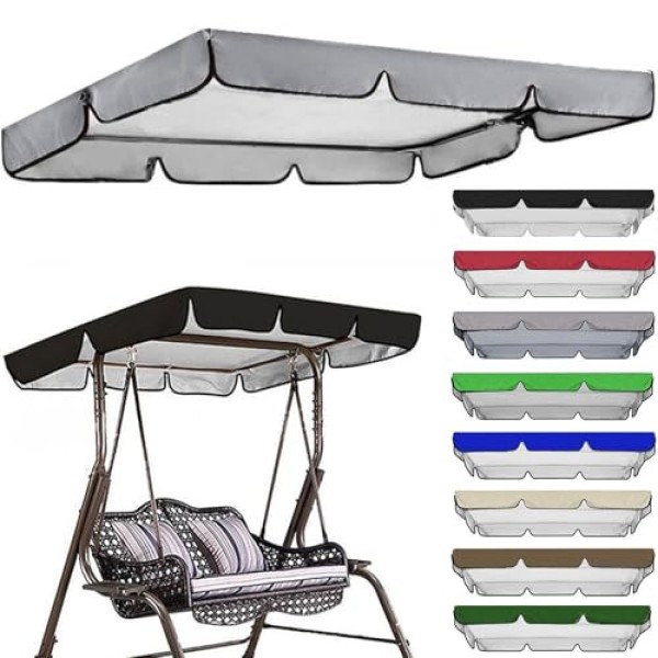 ガーデンスイング用交換日よけカバー、2人用および3人用ハンモック対応、耐久性のあるUV保護で快適性向上 195x125x15 cm G Ref: 6920