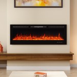 Pemanas Ruangan Listrik Terpasang 60 Inci dengan Api LED