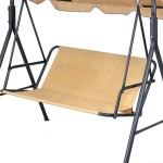 ガーデンスイング用シートカバー、ソリッド600Dオックスフォード生地、防水カバー、115 x 48 x 48 cm、2人用および3人用（ベージュ）