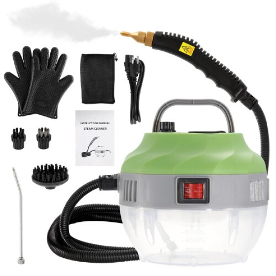 スチームクリーナー 2500W ハンドヘルドスチームクリーナー 清掃用、家庭用ハンドヘルドポータブルスチームクリーナー、高圧キッチンスチーマー