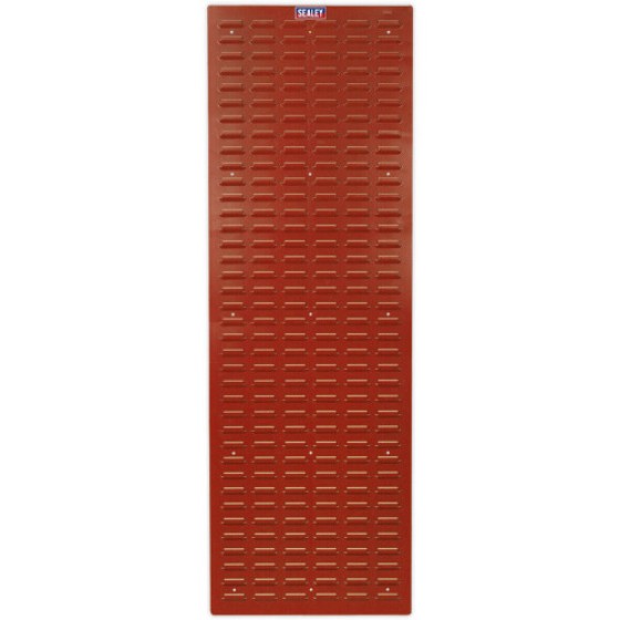 2-Pack - 500 x 1500 mm Red Louvered Wall-Mounted Storage Box Panel - Warehouse Pallet