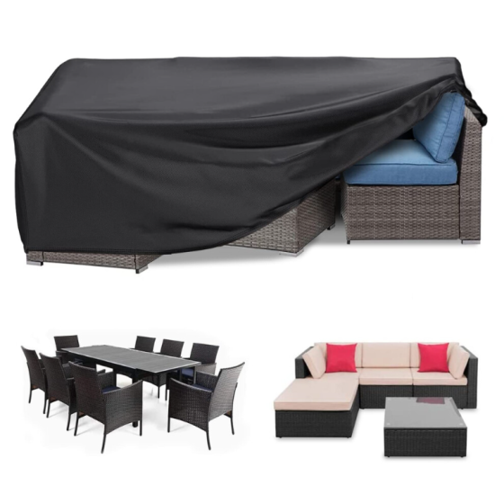 RICHIE Garden Furniture Covers Waterproof Table Covers 242x162x90cm Black