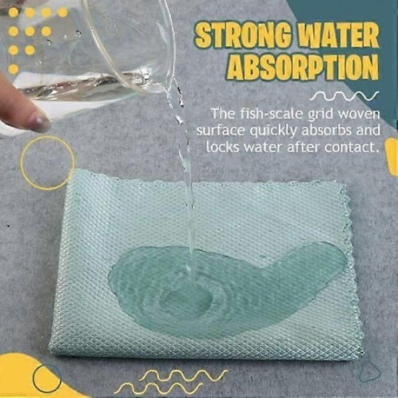 Kitchen Towels, Special Fish Scale Cloth for Glass Cleaning, 10 Pieces 30 * 40 cm