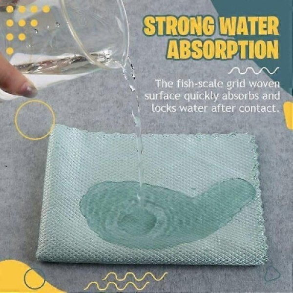 Kitchen Towels, Special Fish Scale Cloth for Glass Cleaning, 10 Pieces 30 * 40 cm