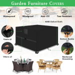 Penutup Furniture Taman Luar Ruangan 125x125x74cm Tahan Air dengan Ventilasi Udara Kain Oxford 420D Tugas Berat Penutup Furniture Patio untuk Luar Ruangan Persegi Panjang