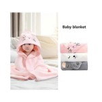 3 Pieces Baby Bath Towels with Hood, Baby Hooded Bathrobe