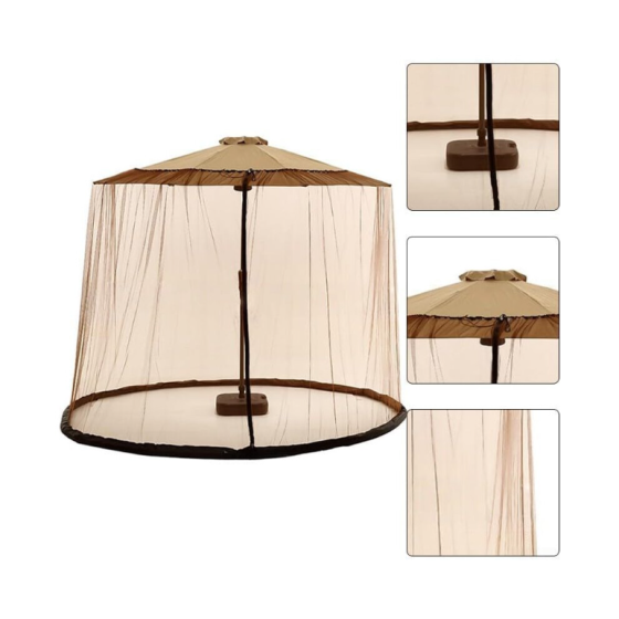 Sunshade cover for garden, mesh fabric, outdoor umbrella, brown (300x230cm)