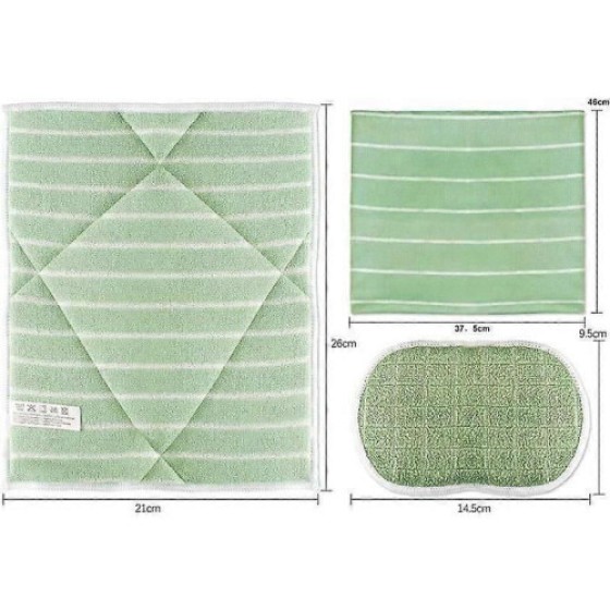 Premium Bamboo Microfiber Washable Cloths and Sponges for Glass Cooktops, Kitchen