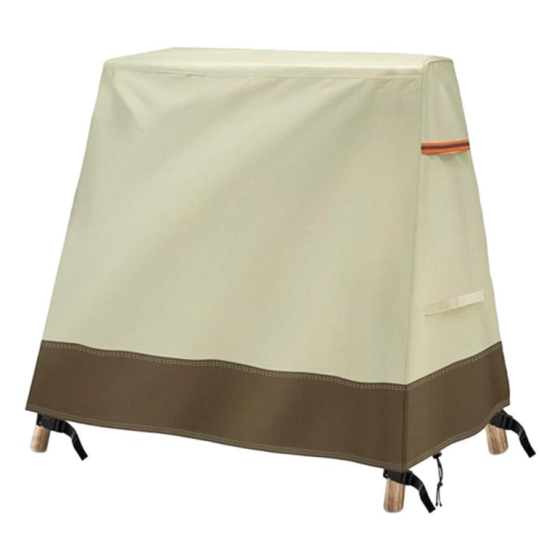 Cover for terrace swing for outdoor use, waterproof, Aframe, faux furniture protection with zipper design for weather protection, black, beige (beige)