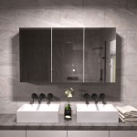 Macken Lemari Cukur Tiga Pintu dengan Cermin 900mm, Putih