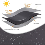 Set Penutup Furniture Taman Tahan Air 210x200x70 cm, Penutup Meja dan Kursi Luar Ruangan Besar, Tahan UV 420D Oxford Poliester