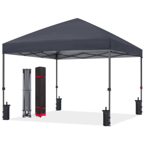 ABCCANOPY Pop Up Canopy - Outdoor Patio Portable Canopy Tent Heavy Duty for Backyard and Deck with 4 Sandbags(Light Gray 5x5)
