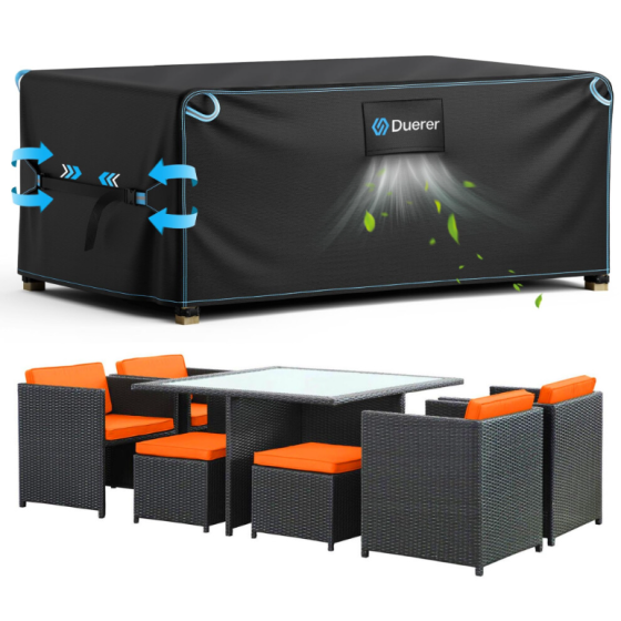 Duerer Patio Furniture Covers Waterproof 420D Outdoor Furniture Covers 84L X 44W X 28H for Patio Furniture Sets Sofa Table and Chair Set Cover AntiUV