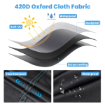 Duerer Penutup Furniture Patio Tahan Air 420D Penutup Furniture Luar Ruangan 136L x 74W x 28H untuk Set Furniture Patio Sofa Meja dan Kursi Penutup Anti-UV