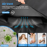 Duerer Penutup Furniture Patio Tahan Air 420D Penutup Furniture Luar Ruangan 136L x 74W x 28H untuk Set Furniture Patio Sofa Meja dan Kursi Penutup Anti-UV