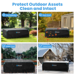 Duerer Penutup Furniture Patio Tahan Air 420D Penutup Furniture Luar Ruangan 136L x 74W x 28H untuk Set Furniture Patio Sofa Meja dan Kursi Penutup Anti-UV