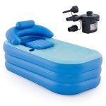 CO-Z Bak Mandi Portabel Dewasa Inflatable, Bak PVC Mandiri Lipat dengan Pompa Listrik, Kolam Inflatable Anti-Slip, Cocok untuk Spa Mandiri Dewasa dan Anak
