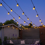Festive Lights ConnectPro Outdoor Festoons - Rubber Cable - Connectable - Warm White LEDs - 35m - Clear Bulbs - with Plug