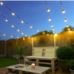 Festive Lights ConnectPro Outdoor Festoons - Rubber Cable - Connectable - Warm White LEDs - 35m - Clear Bulbs - with Plug