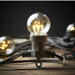 Festive Lights ConnectPro Outdoor Festoons - Rubber Cable - Connectable - Warm White LEDs - 35m - Clear Bulbs - with Plug