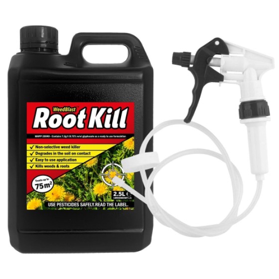 WeedBlast RootKill Pembasmi Gulma Glifosat 2.5L dengan Pemicu Selang Panjang