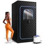 FREEYARE Sauna Box: Sauna Portabel untuk Rumah, Tenda Sauna Uap Pribadi dengan Pemanas Uap 1200W 3L, 15 Tingkat, Kontrol Jarak Jauh, Kursi Lipat, Nyaman