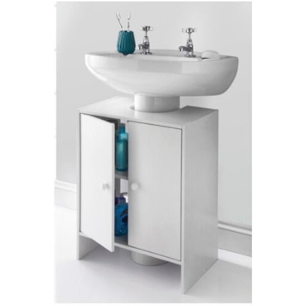 Spaceways Under Sink Double Door Cabinet, Adds a Pop of Color to Your Home Space, Space-Saving - White