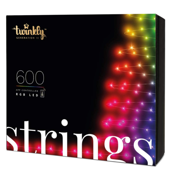 Twinkly Strings 600 LED RGB Lampu LED Outdoor dan Indoor Lampu LED Multi Pintar Kompatibel dengan HomeKit, Alexa, dan Google Home Lampu LED